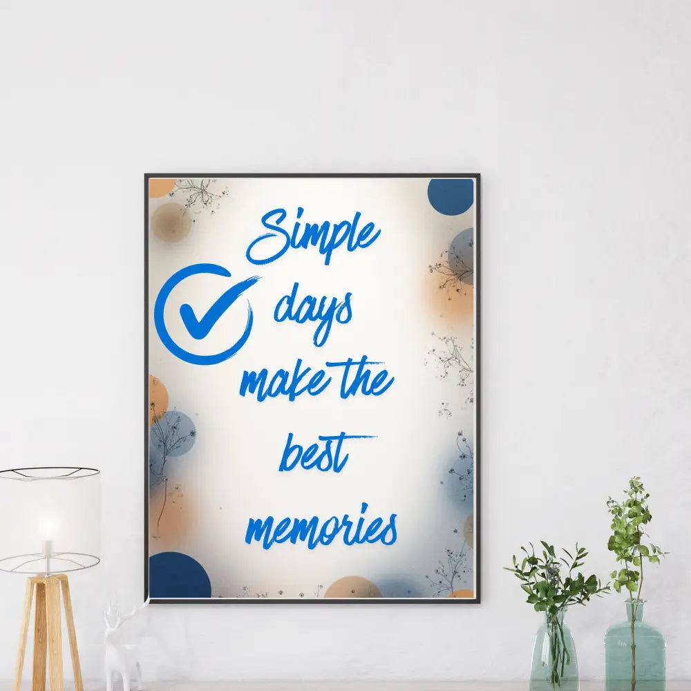 Affiche minimaliste dans une chambre lumineuse