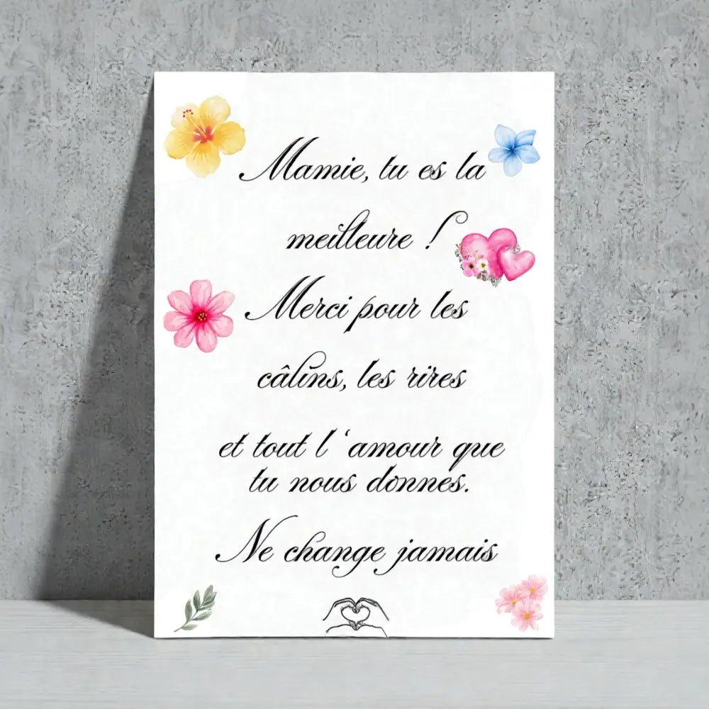 Affiche sentimentale parfaite en idée cadeau Noël mamie