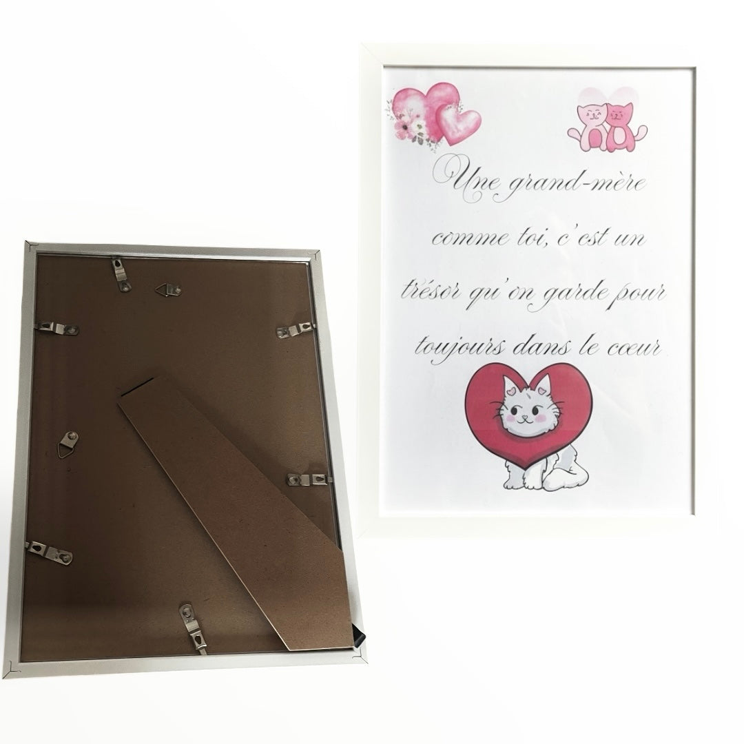 Affiche A4 pour grand-mère – cadeaux pour mamie déco murale