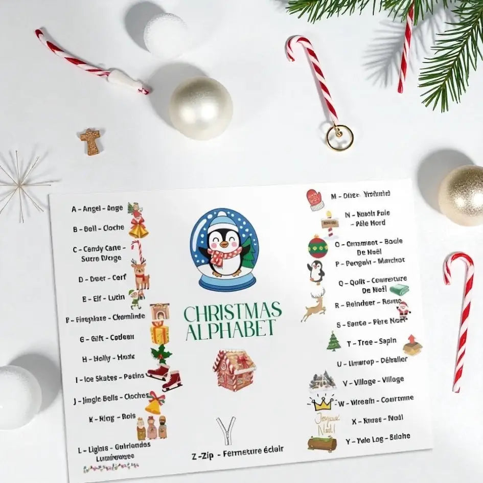 Alphabet anglais décoratif format A4 paysage pour chambre enfant