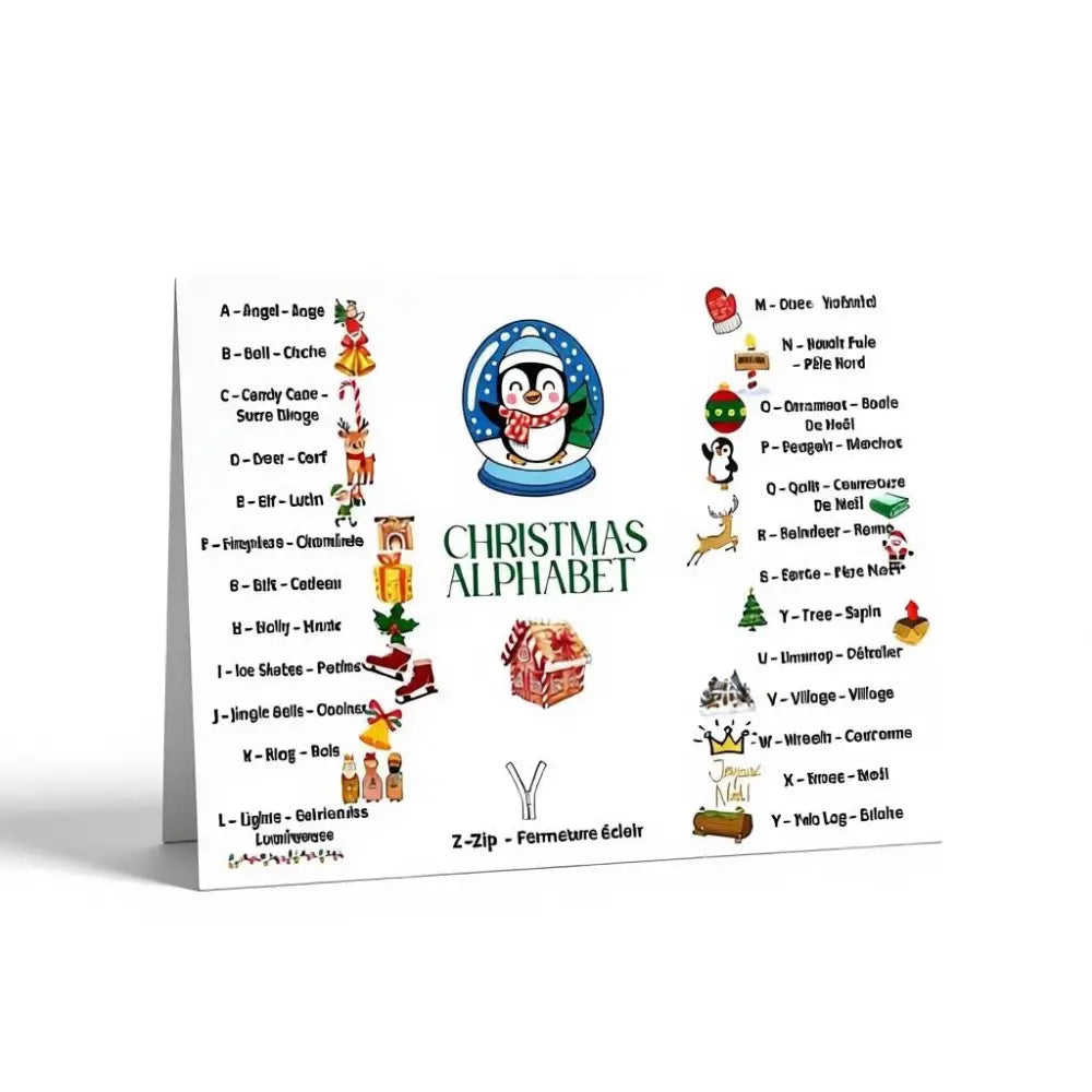 Apprendre l’anglais avec poster alphabet en papier premium 200g