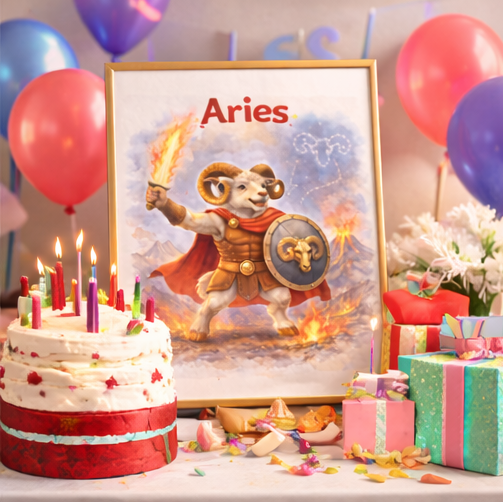 Affiche Belier signe astrologique moderne decoration murale