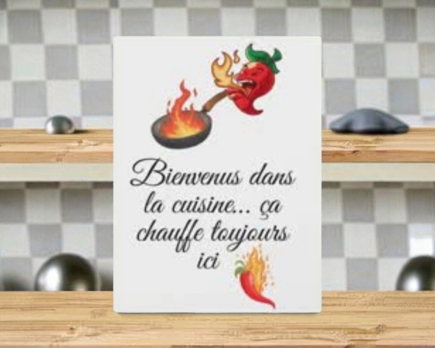 Affiche bienvenue dans ma cuisine à imprimer, décoration murale pour cuisine