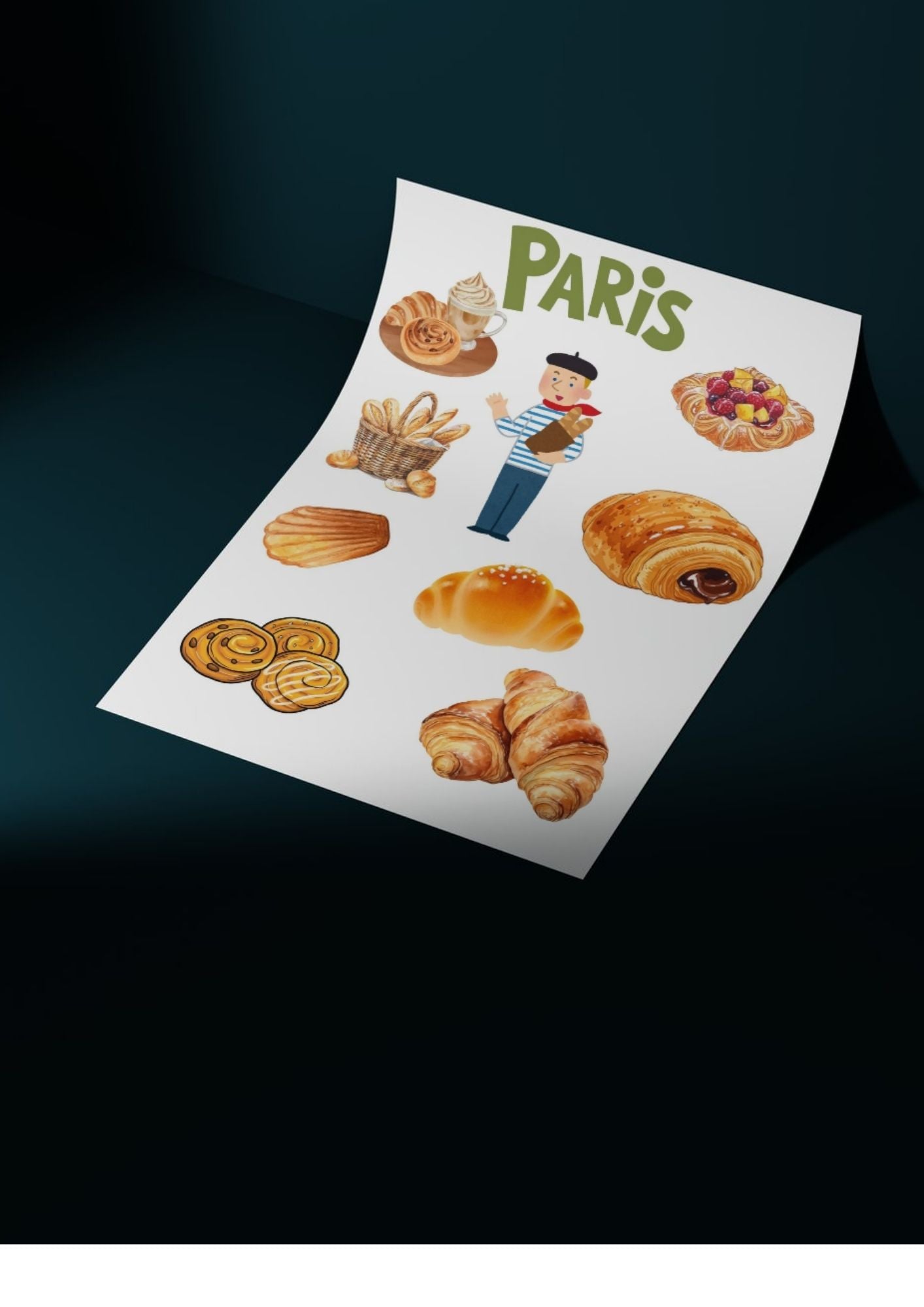 Idée cadeau originale : affiche gastronomique de Paris 