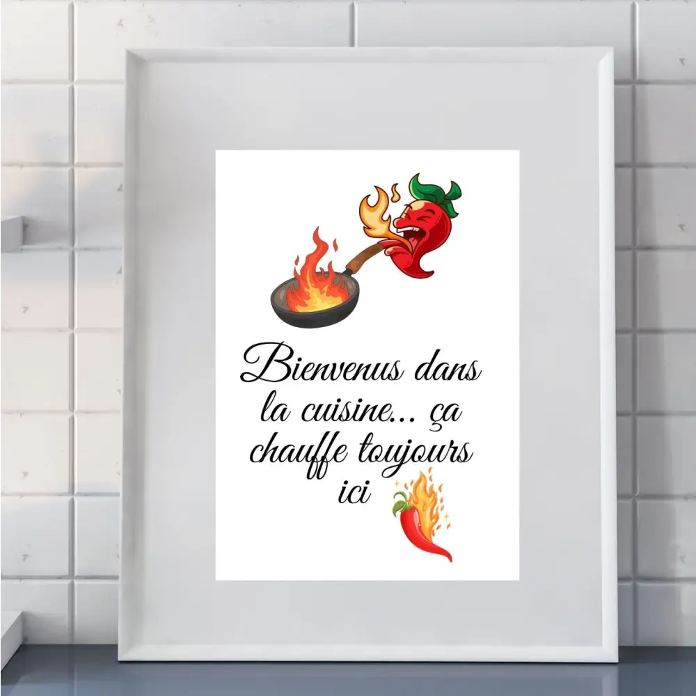 Affiche murale cuisine bienvenue dans ma cuisine à imprimer