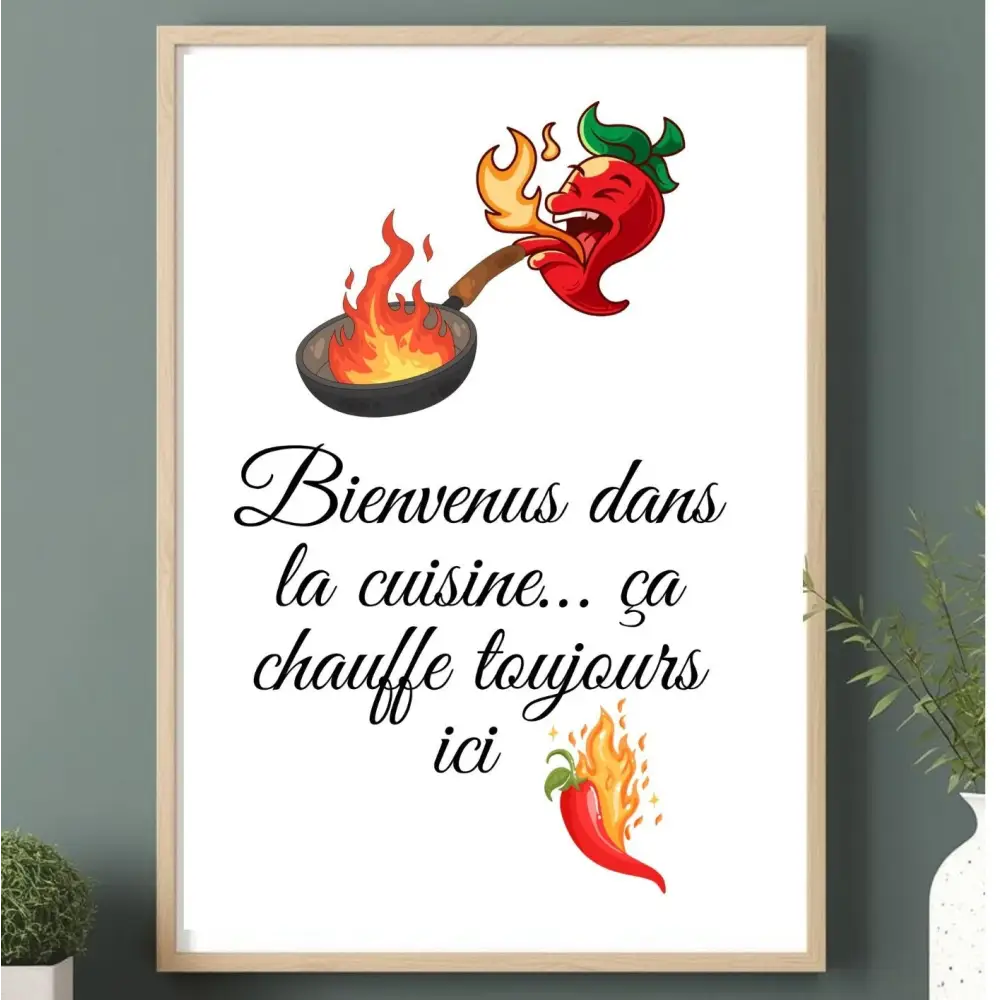 Affiche cuisine bienvenue dans ma cuisine à imprimer, décoration murale