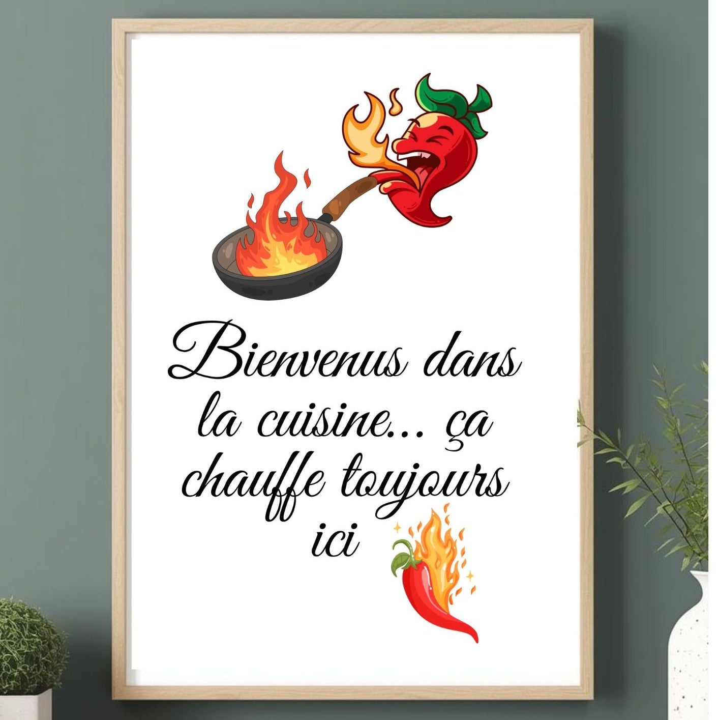 Affiche cuisine bienvenue dans ma cuisine à imprimer, décoration murale