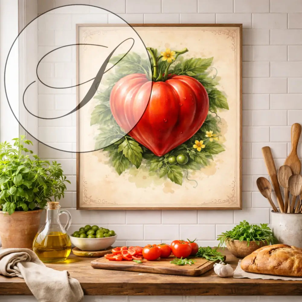 décoration murale cuisine affiche cuisine illustration tomate