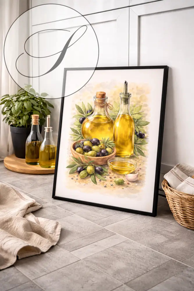 Lot d'affiches cuisine à imprimer, style aquarelle