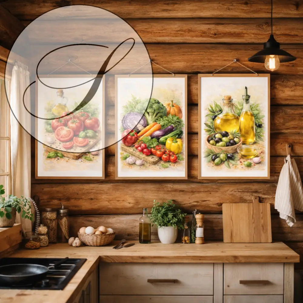 Décoration murale cuisine avec affiche illustrée