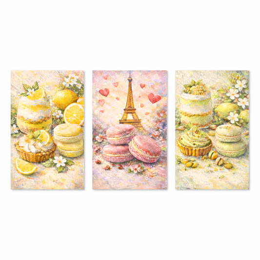 Affiche cuisine dessert citron pastel à imprimer – haute résolution pour déco murale élégante 