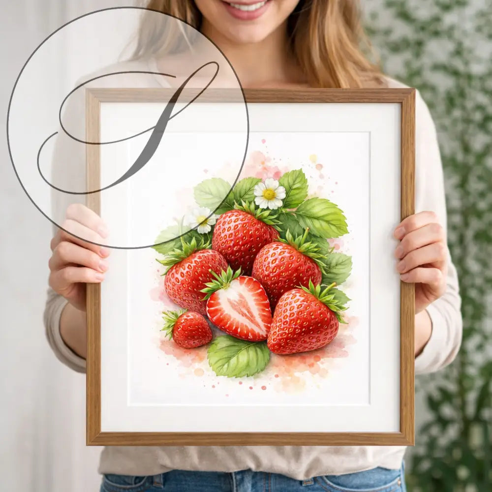 affiche cuisine fraises à télécharger pdf format A4 A3
