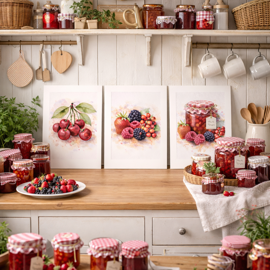 affiche cuisine fruits rouges décoration murale cuisine rustique