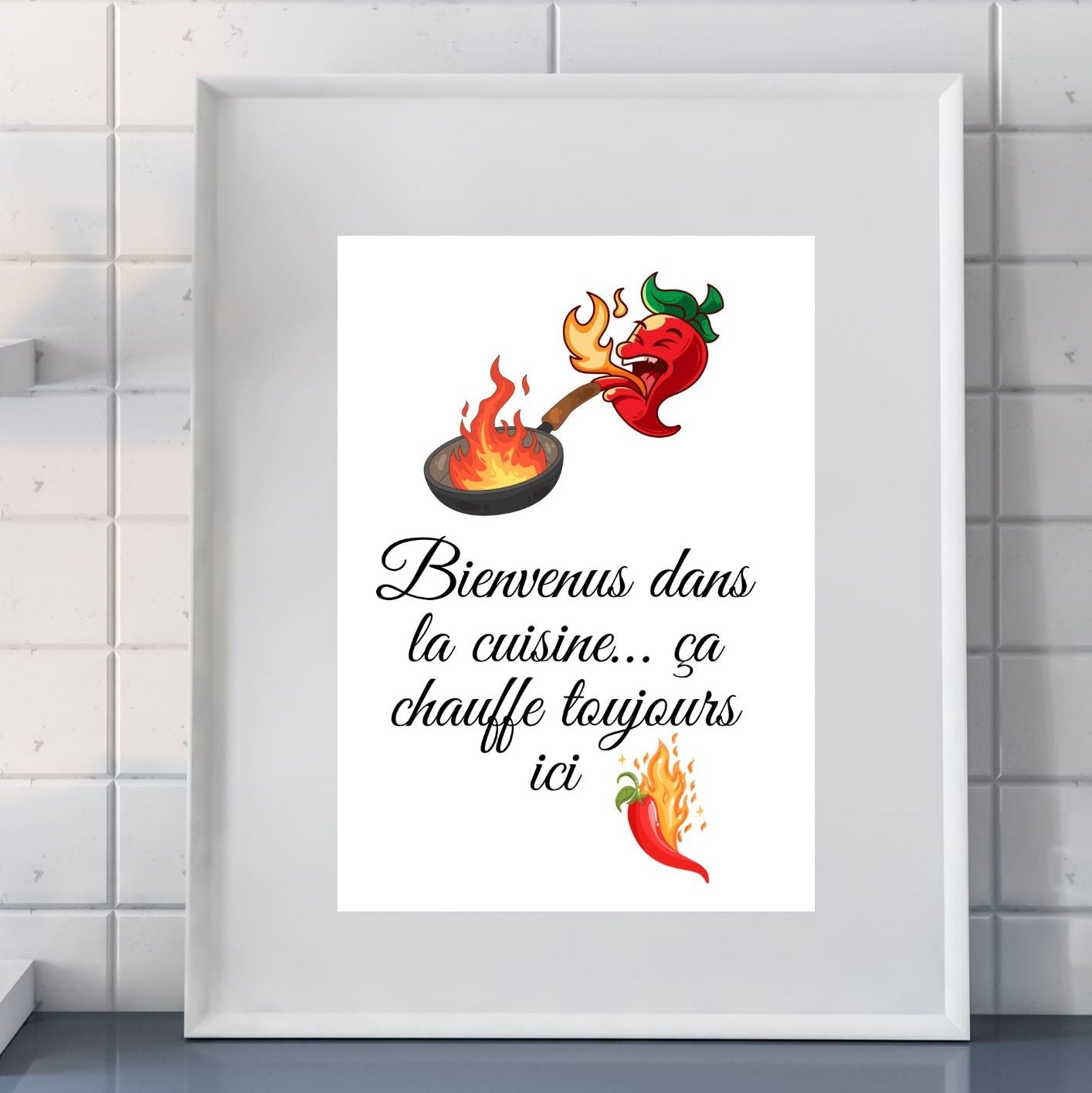 Affiche murale cuisine bienvenue dans ma cuisine à imprimer