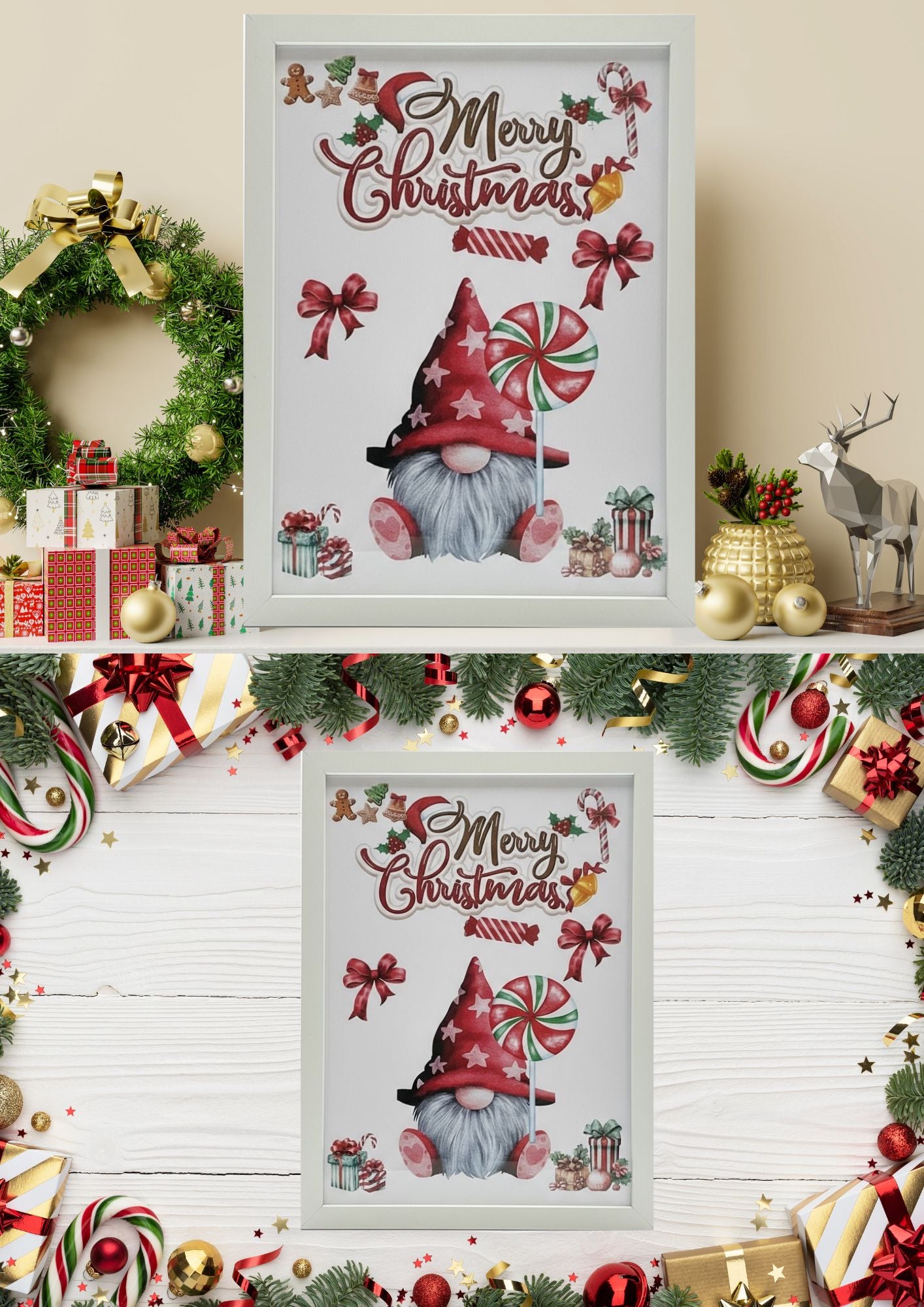 Affiche de Noël minimaliste pour décoration Noël