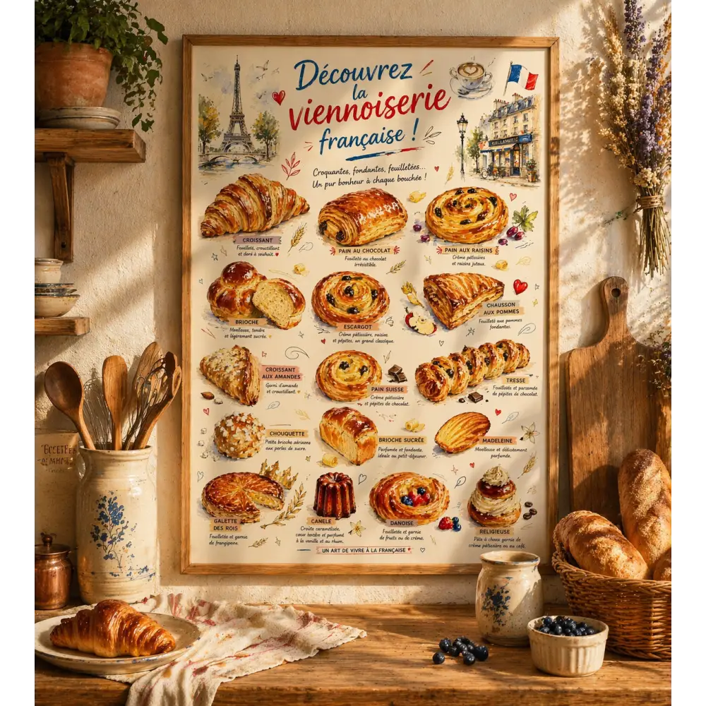 affiche boulangerie française déco murale cuisine vintage
