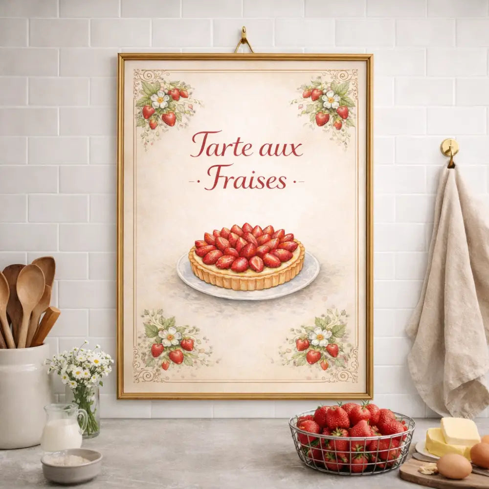 Télécharger affiche culinaire fraise poster cuisine gourmand