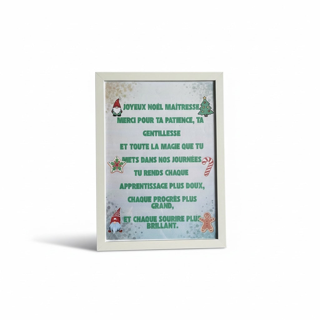 Affiche maîtresse posée sur étagère