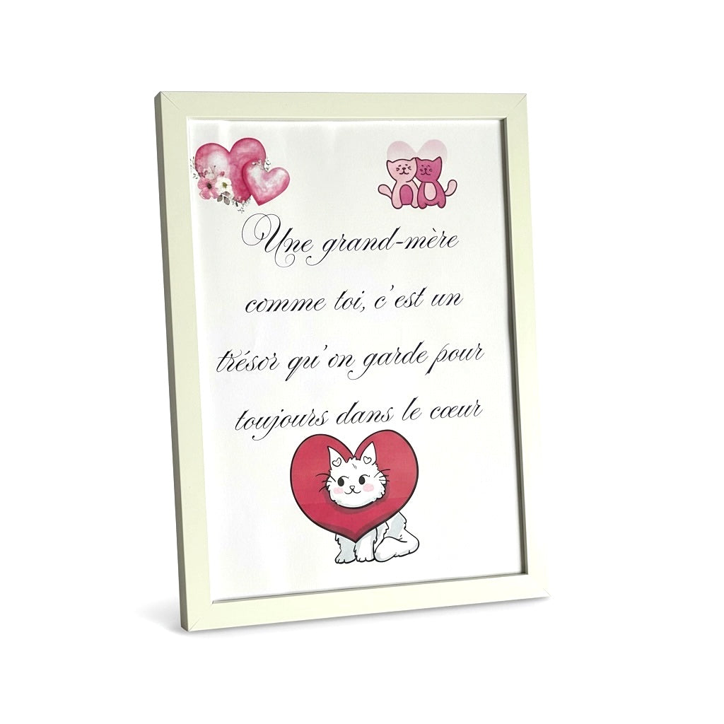 Idée cadeau Noël Mamie – affiche avec message tendre pour grand-mère