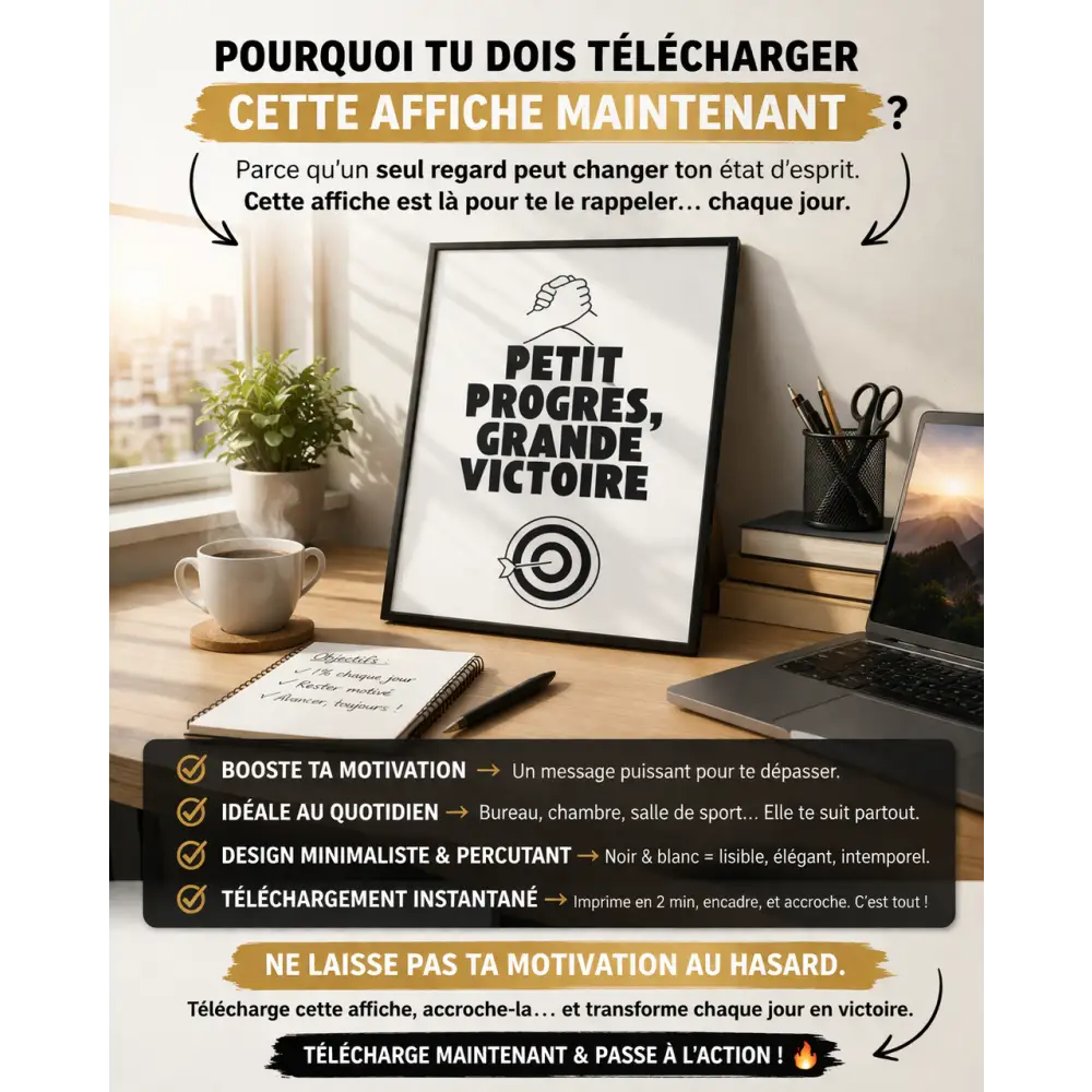 Affiche Motivation à télécharger – Poster Inspirant - Affiches et posters