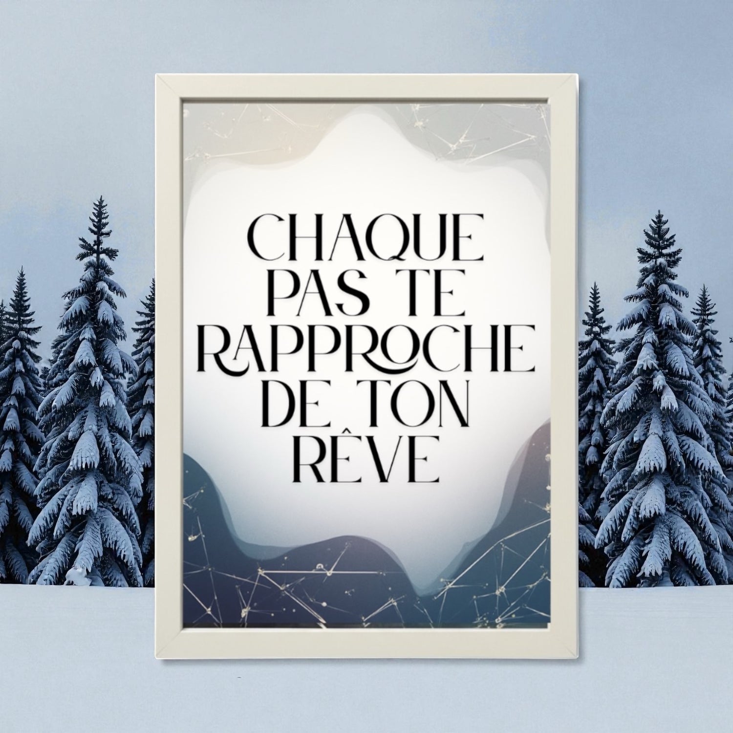 Affiche motivationnelle élégante avec typographie stylée et fond doux