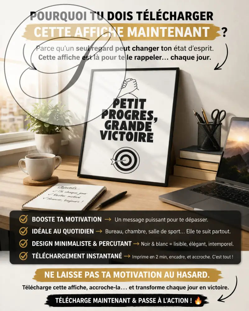 Affiche Motivation à télécharger – Poster Inspirant - Affiches et posters