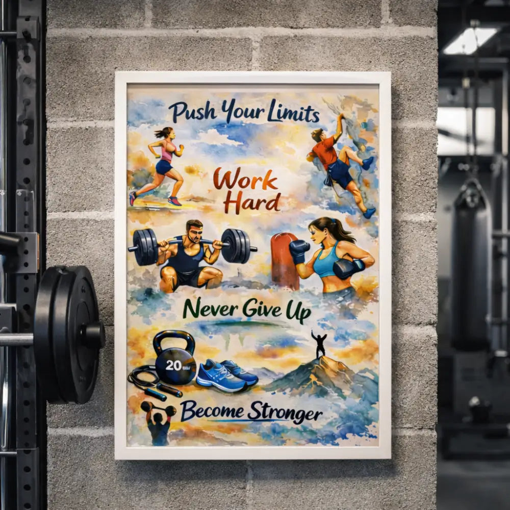 poster dépassement de soi idée cadeau fitness original