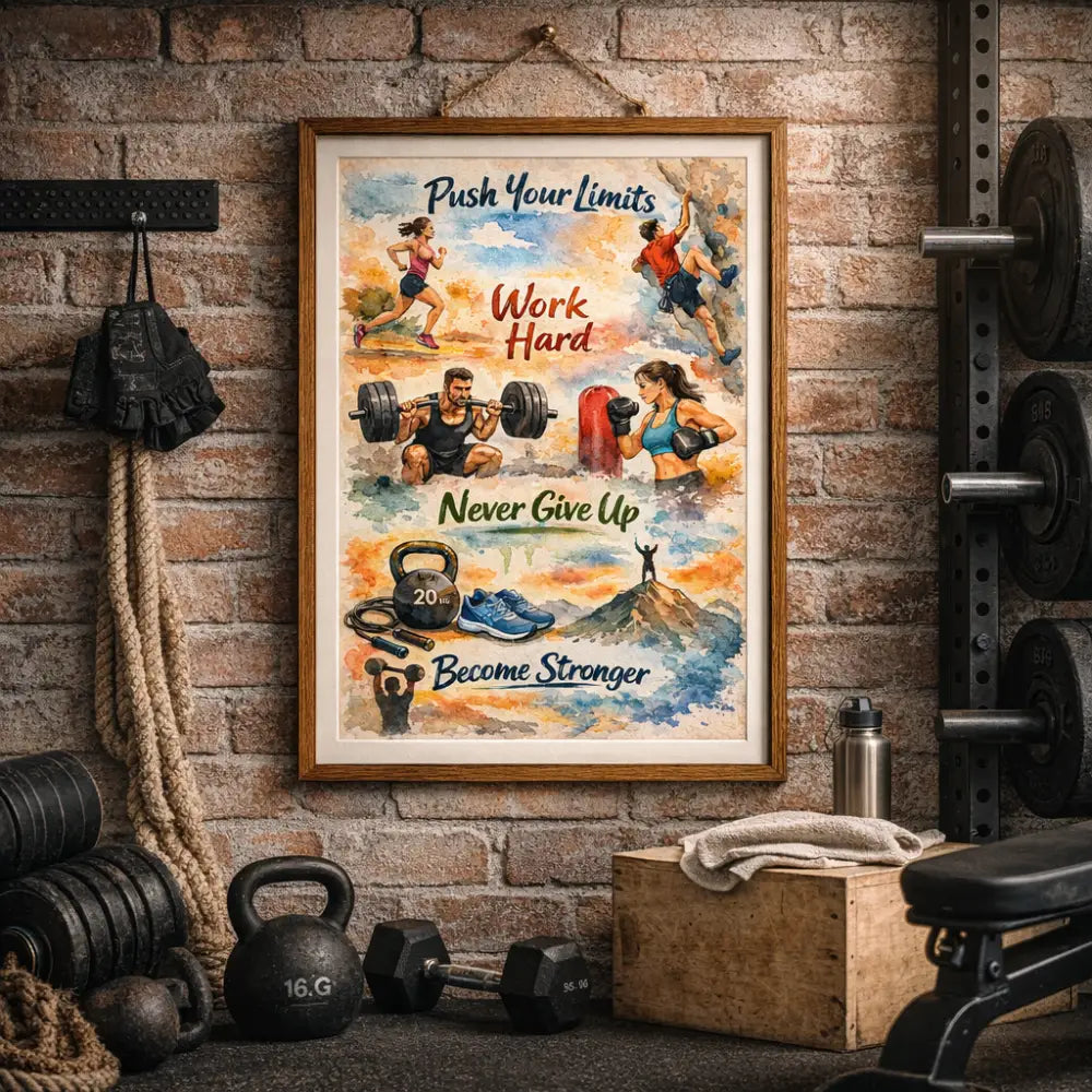 poster motivation gym décoration fitness moderne mur
