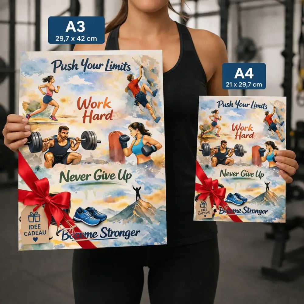 poster dépassement de soi fitness transformation physique
