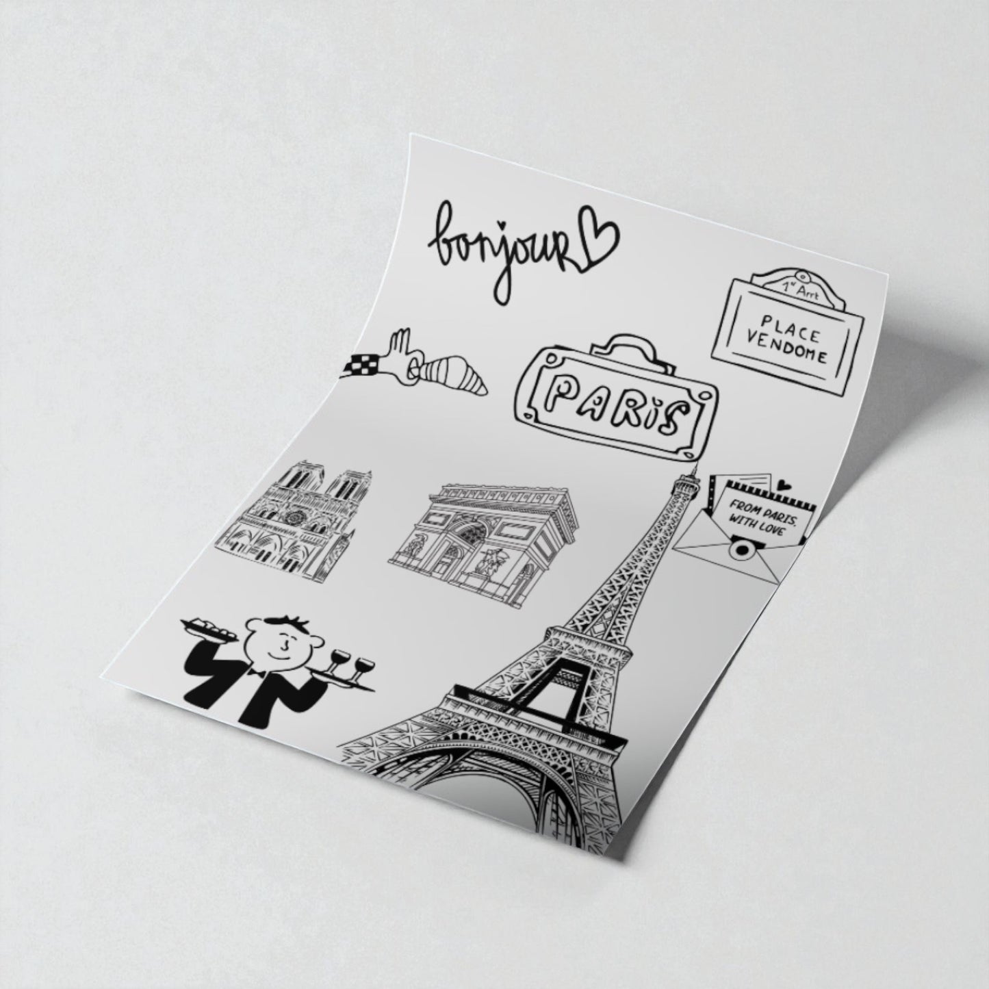 Poster Paris – Souvenir de Décoration Murale Art Mural Idée Cadeau - Affiche