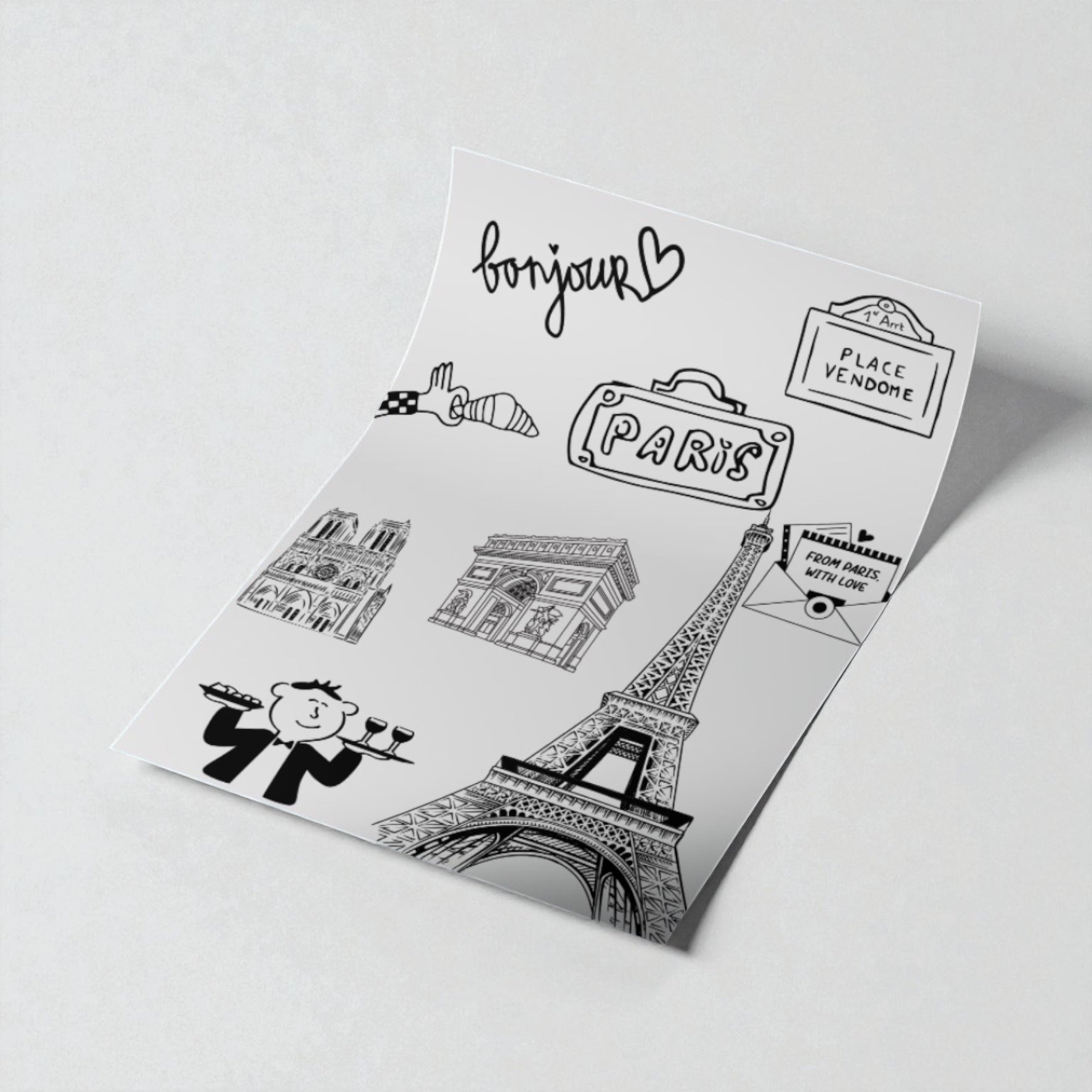 Poster Paris – Souvenir de Décoration Murale Art Mural Idée Cadeau - Affiche