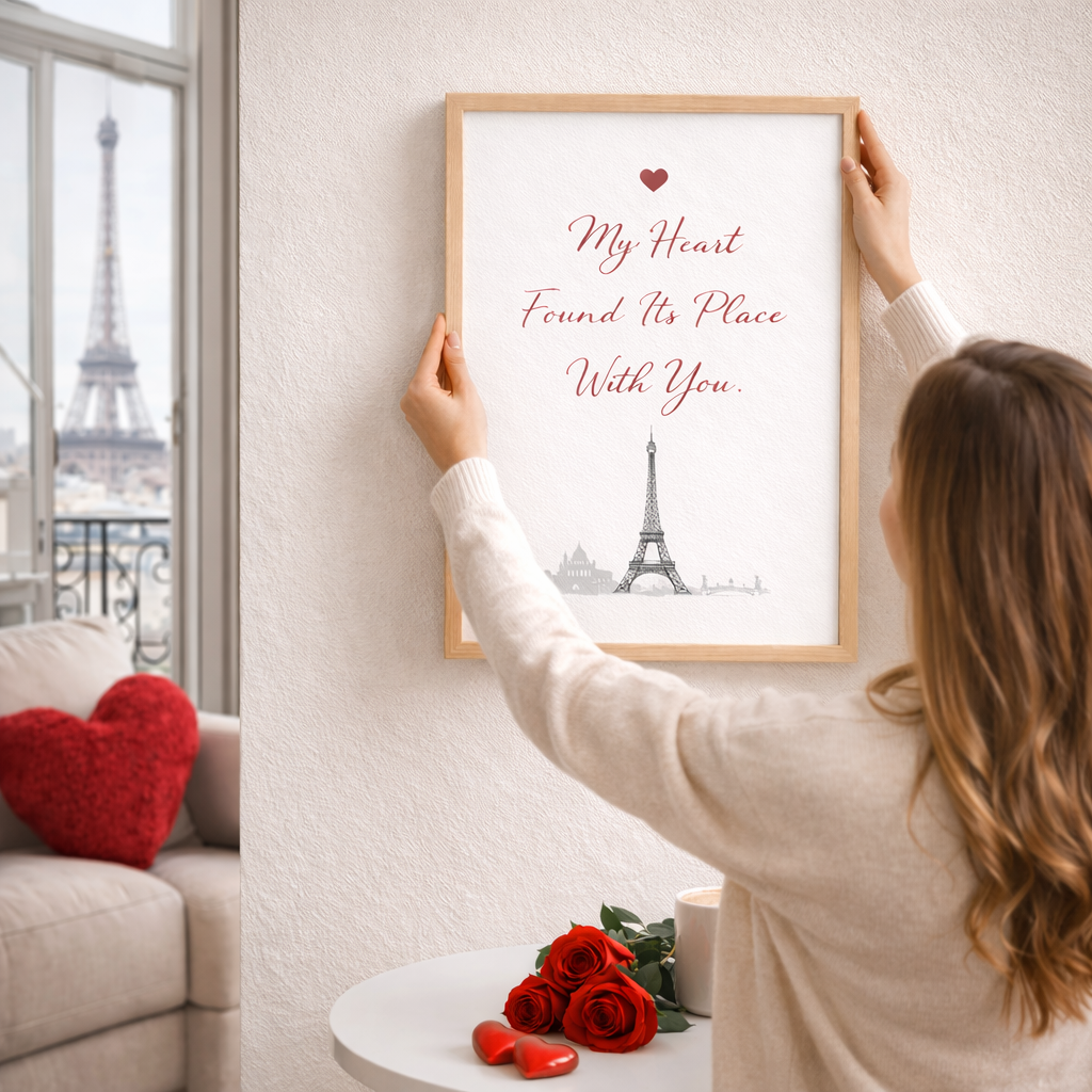 Affiche murale décorative Saint Valentin pour intérieur chaleureux