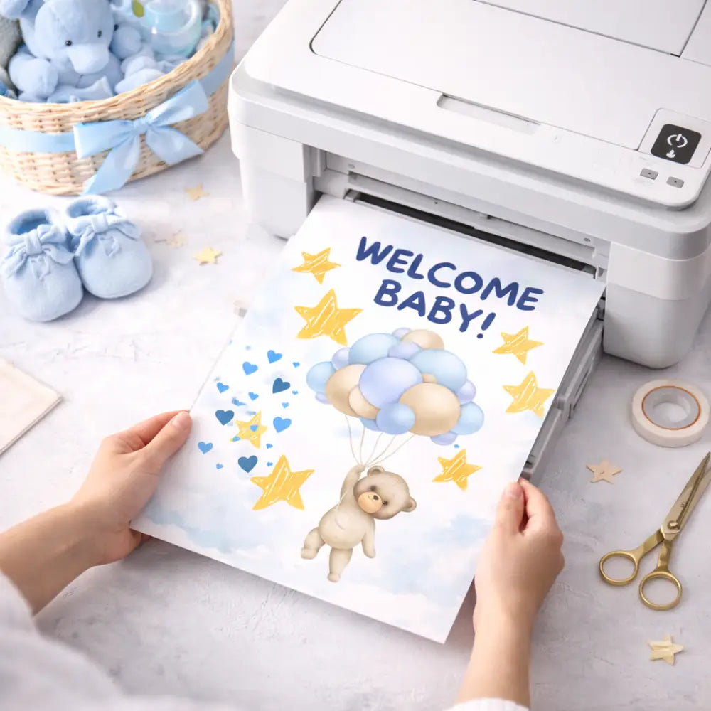 Minimal Welcome Baby baby wall art printable for modern nursery