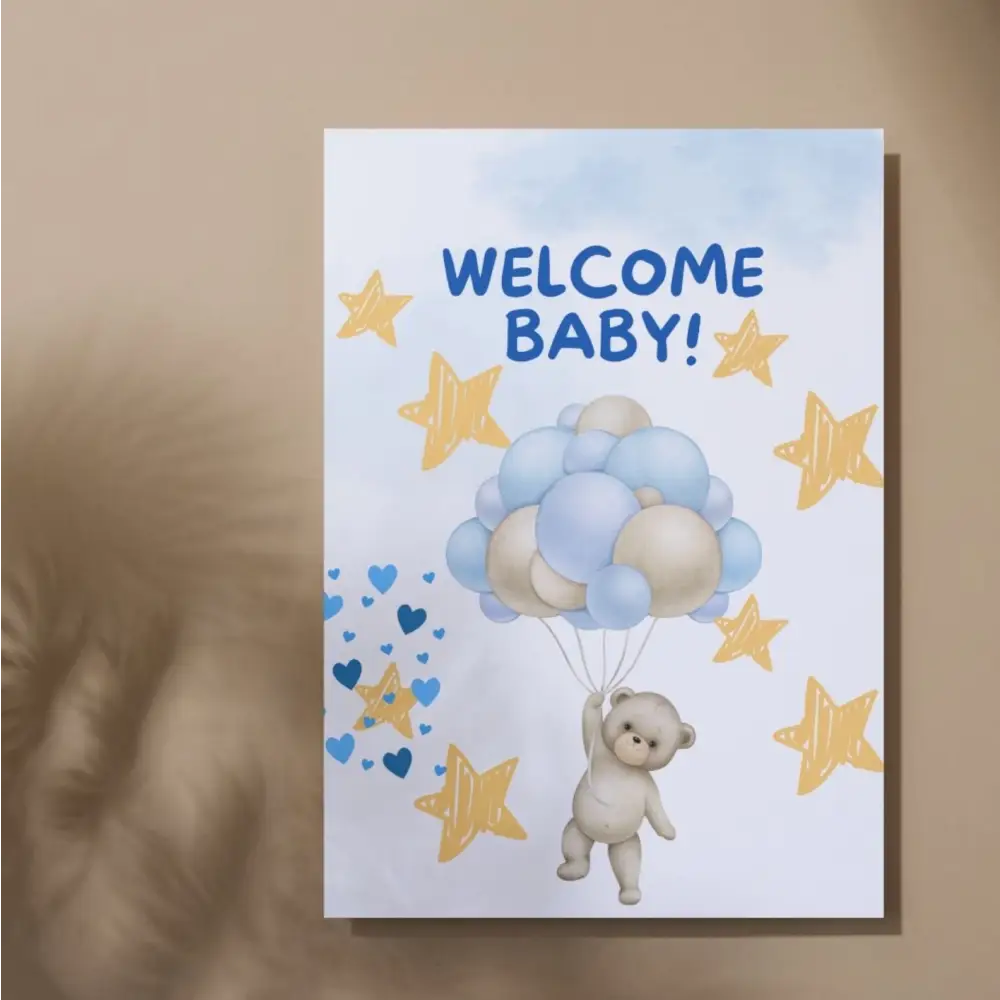 Welcome Baby printable poster for gender neutral nursery decor