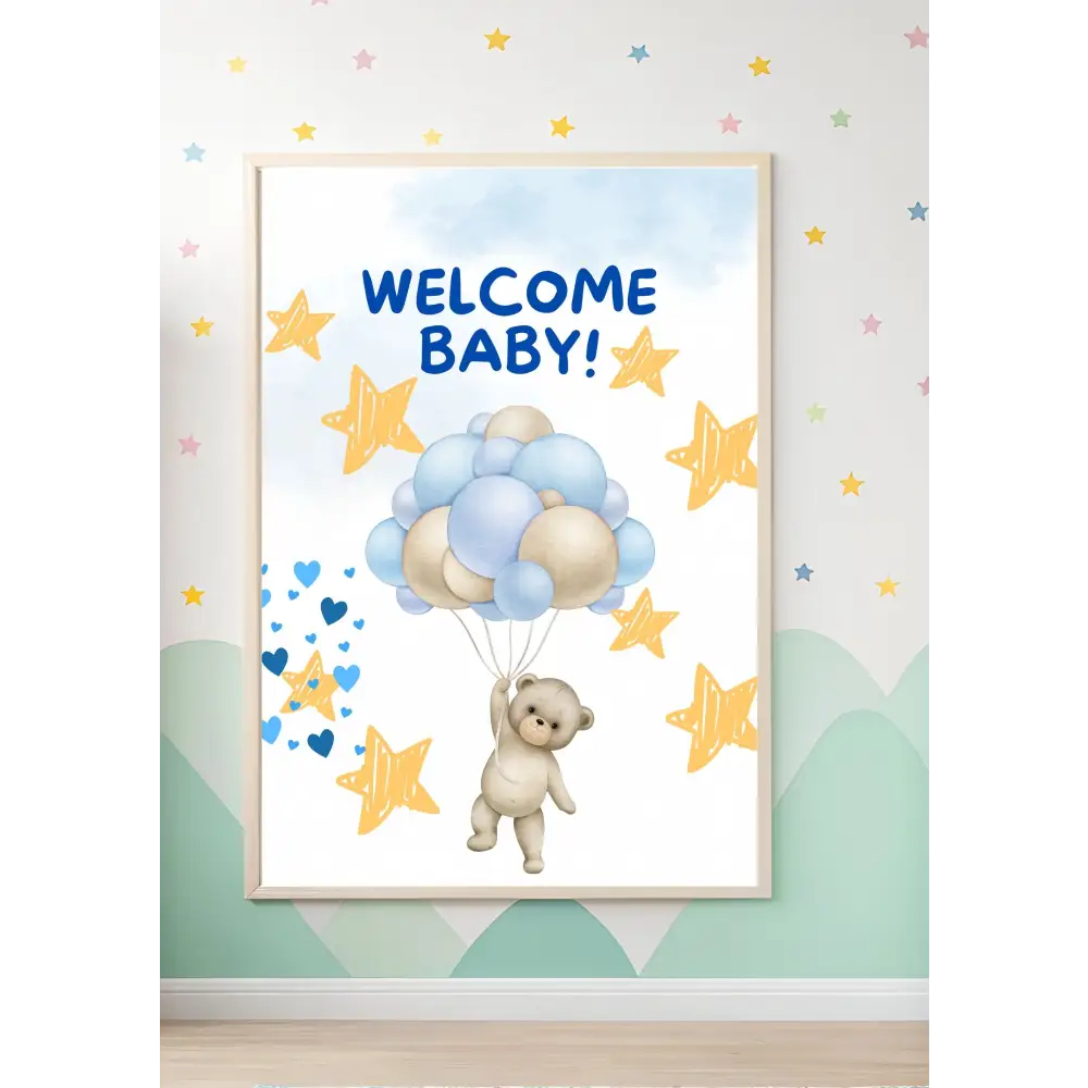 Welcome Baby printable wall poster for baby room decoration