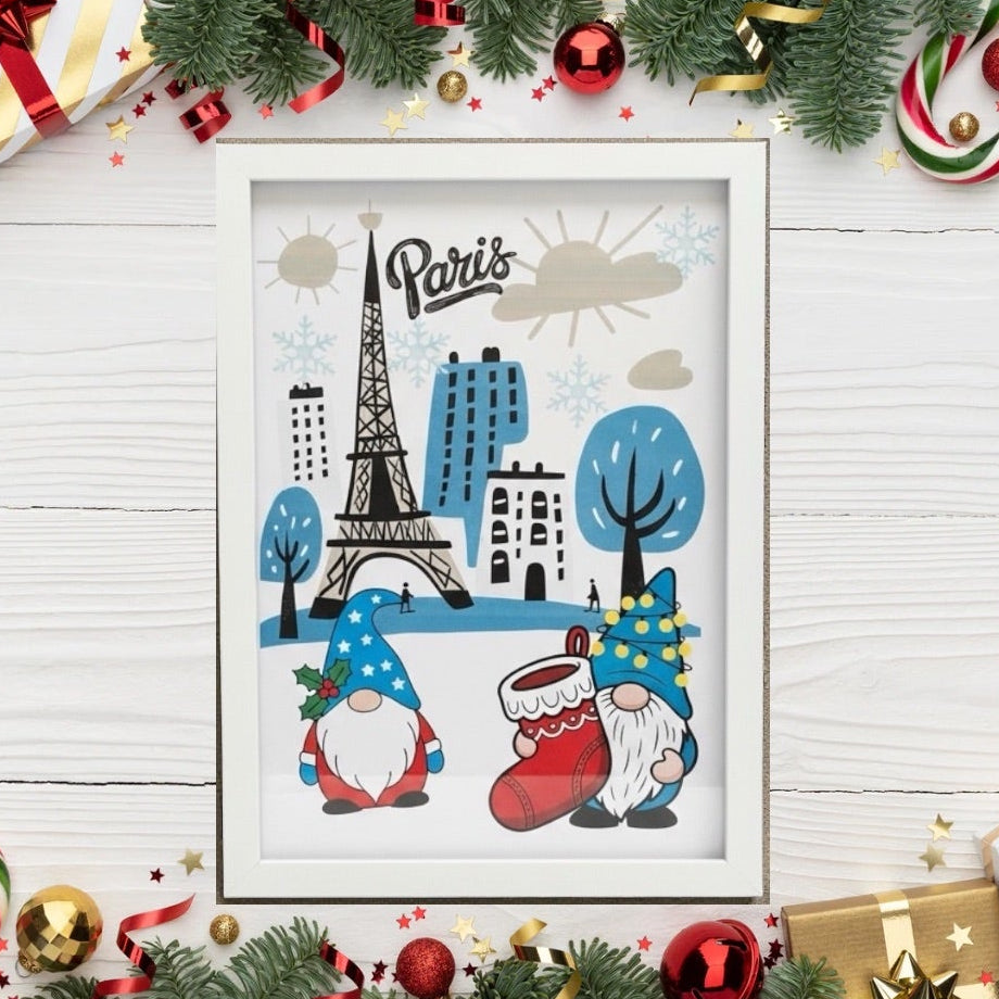 Affiche Noël à imprimer poster Christmas minimaliste inspiré de Paris