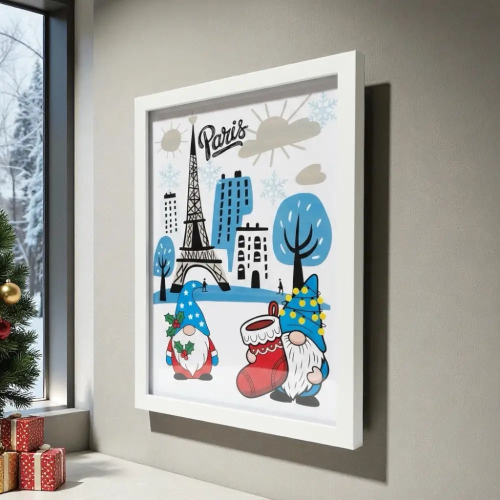 Affiche Christmas printable inspirée de Paris ambiance hiver