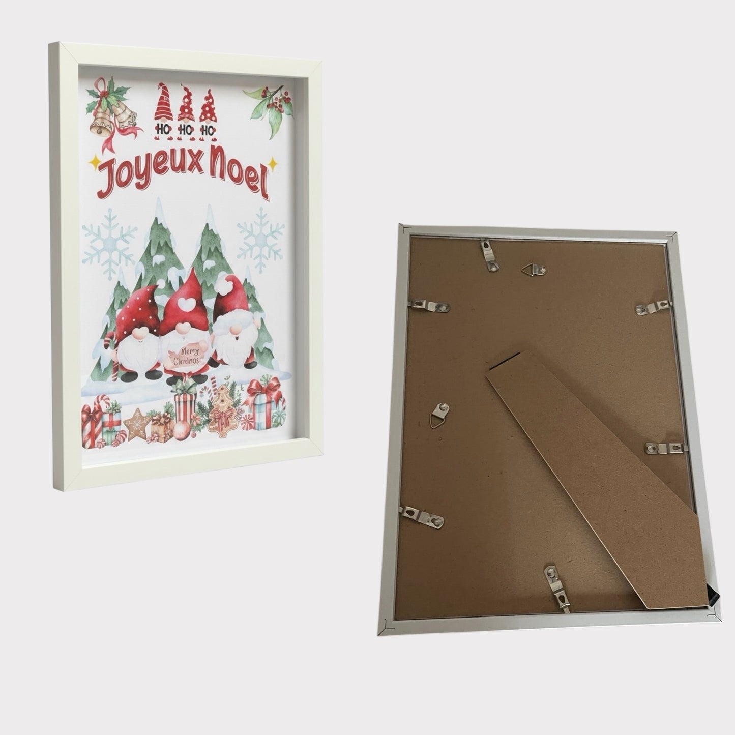 Affiche Noël encadrée minimaliste utilisée en art mural festif