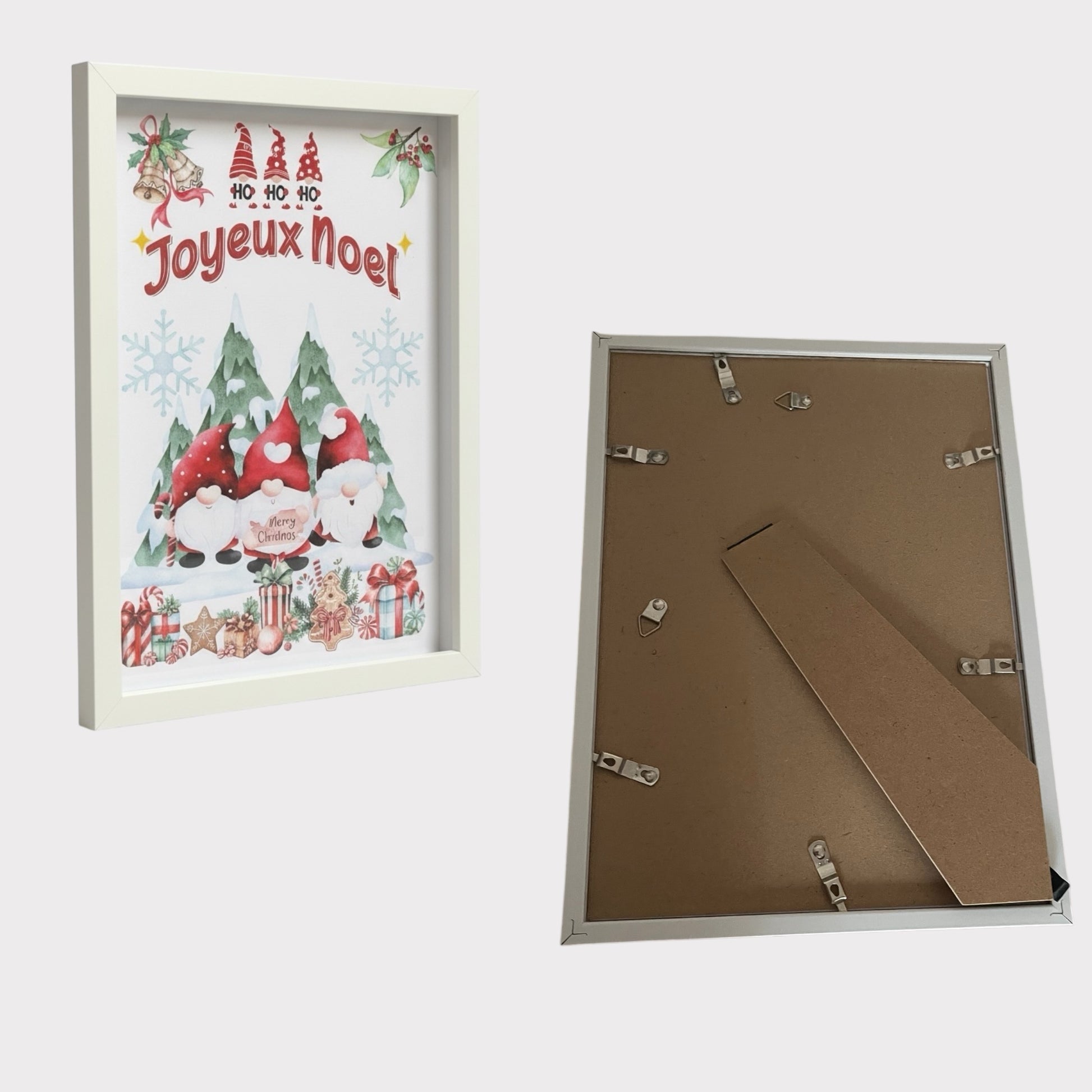 Affiche Noël encadrée minimaliste utilisée en art mural festif