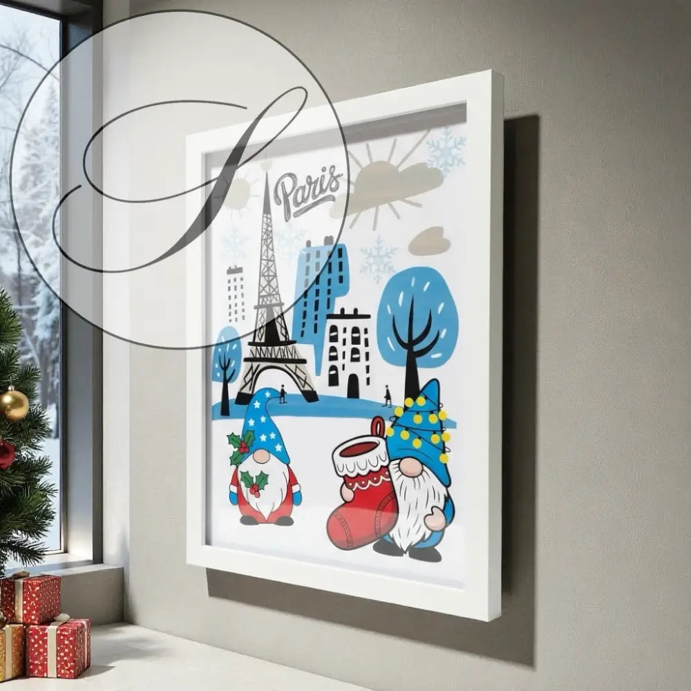 Affiche Noël à imprimer inspirée de Paris, ambiance hiver