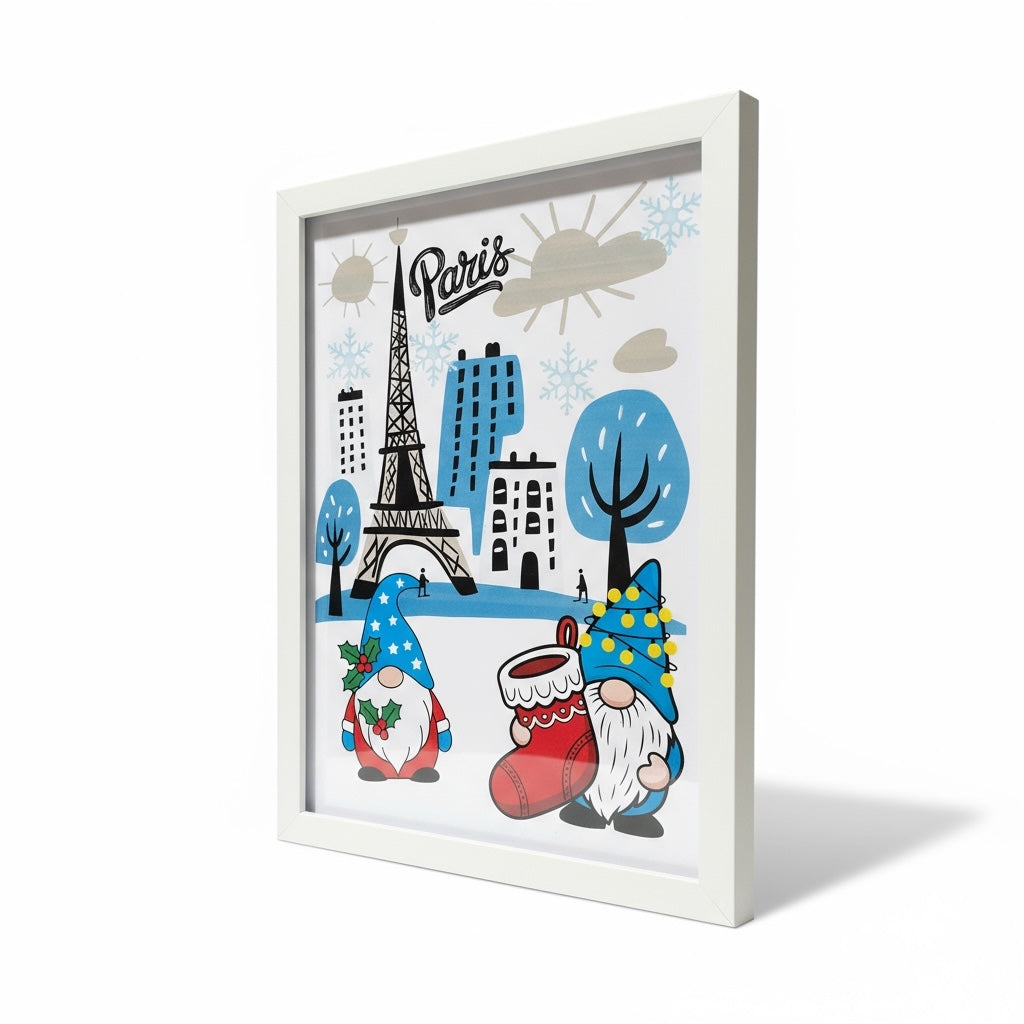 Poster mural ambiance hivernale Paris pour fêtes