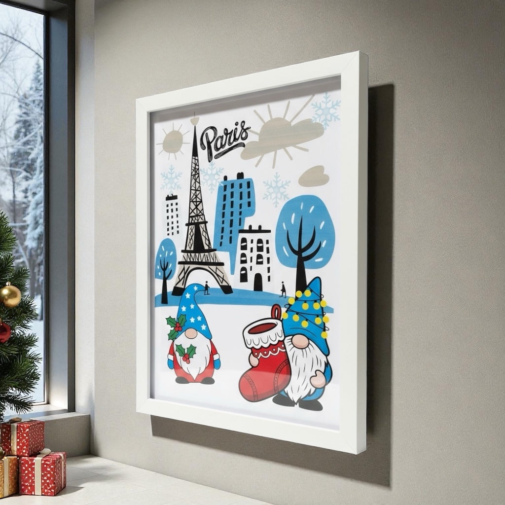 Christmas wall art affiché dans une entrée avec guirlande et branche de sapin