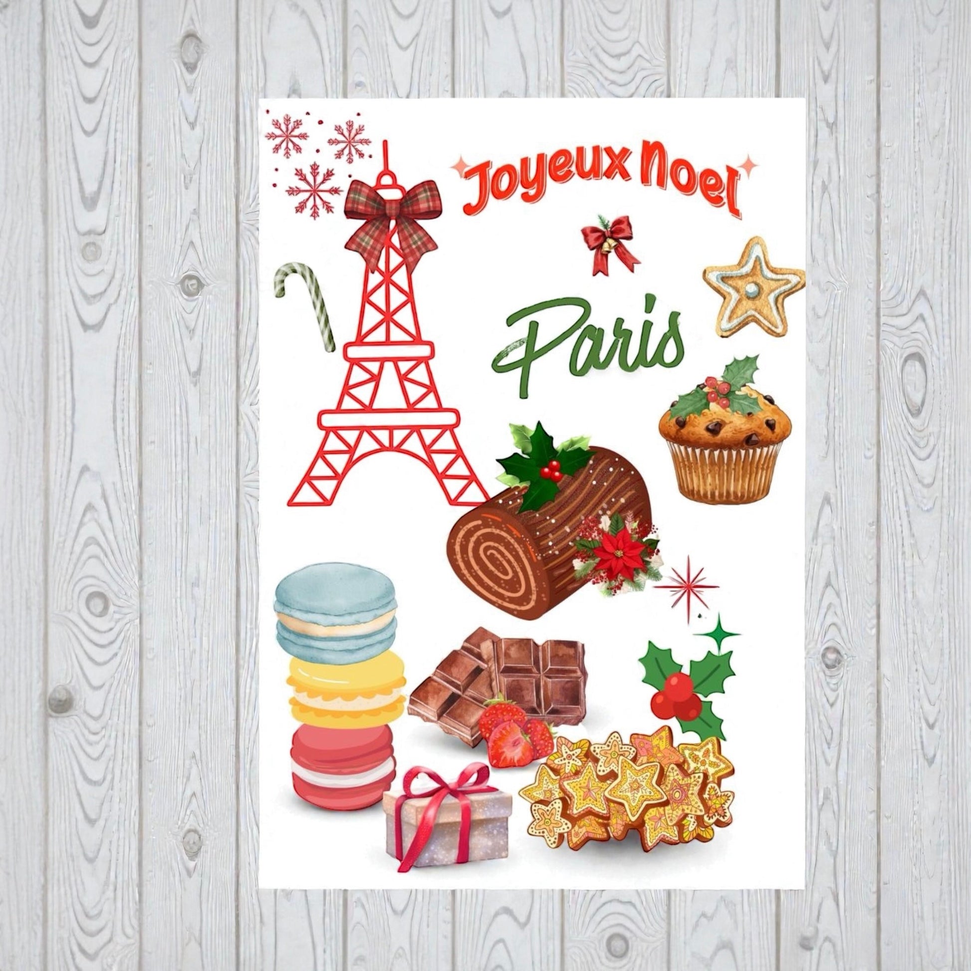 Affiche Noël Paris en Art Print avec design festif parisien