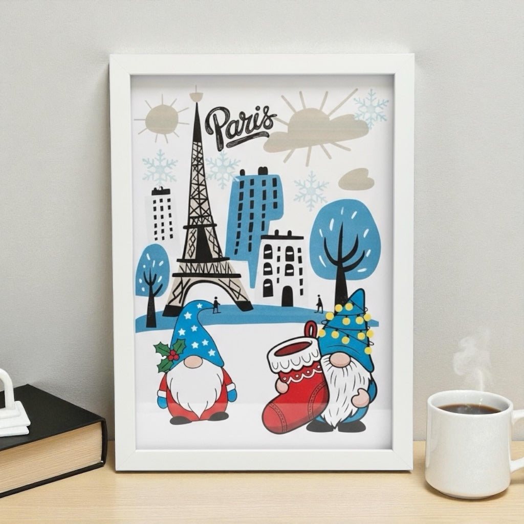 Affiche Noël style parisien avec design minimaliste