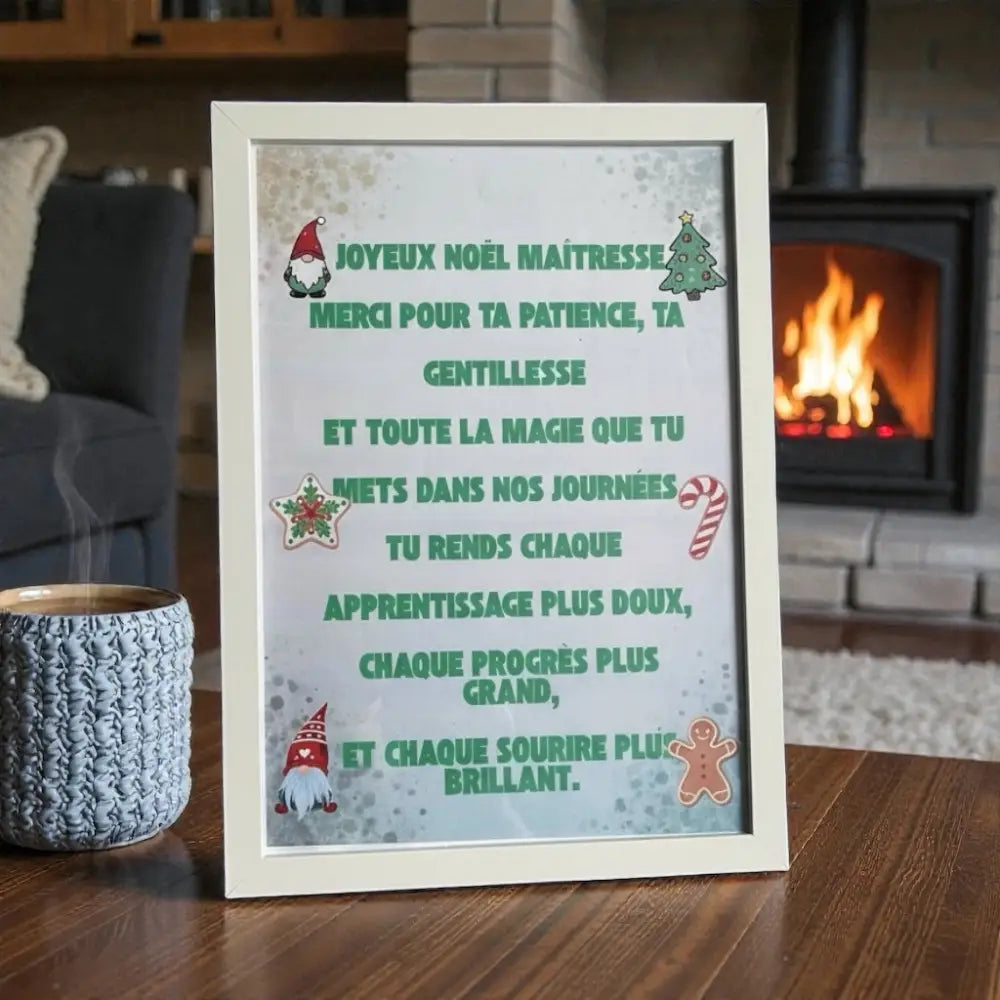 Cadre blanc incassable – cadeau maîtresse