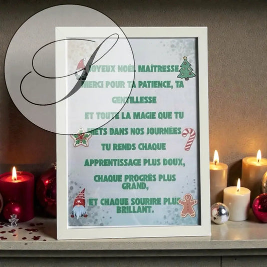 Idée cadeau Noël maîtresse – décoration scolaire