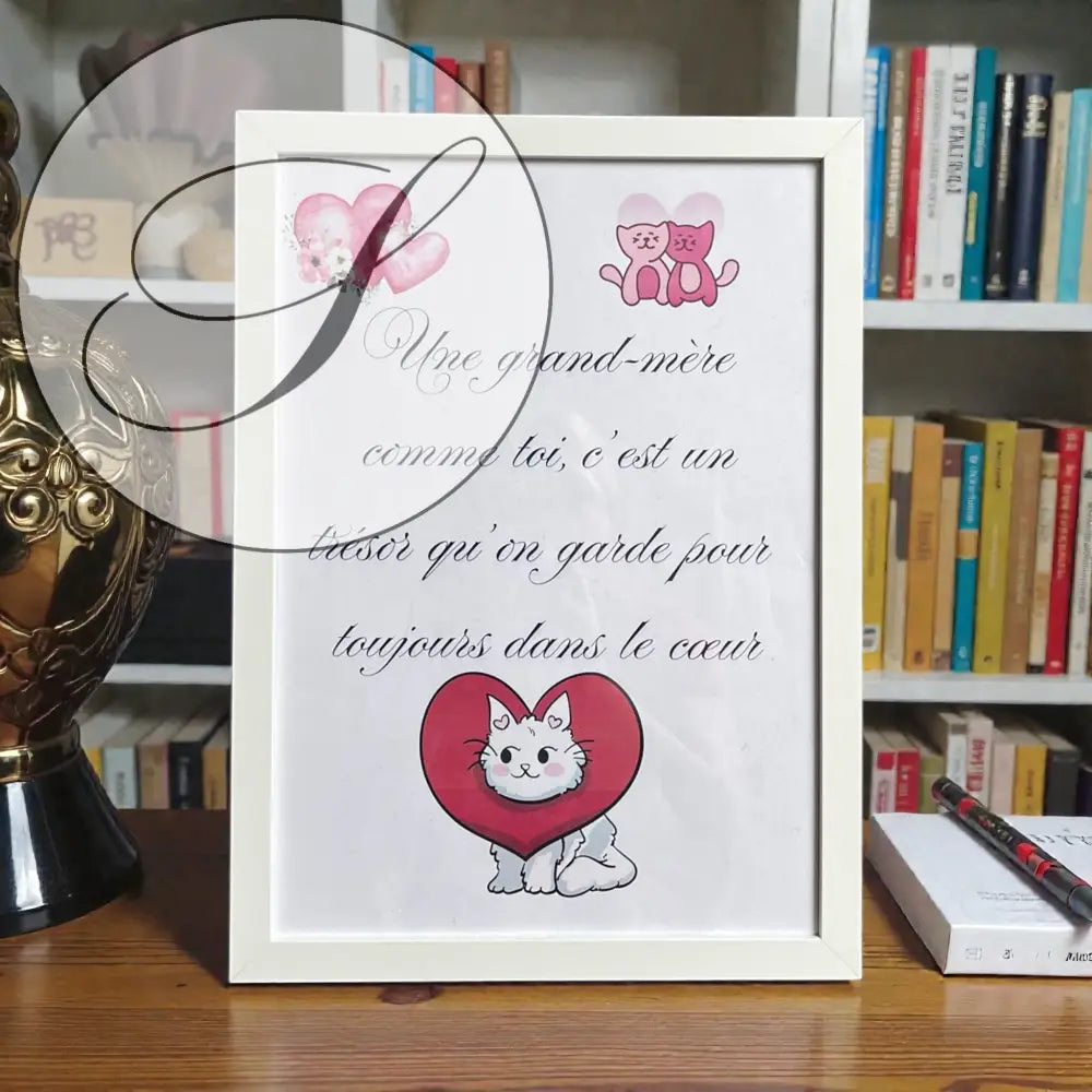 Poster tendre utilisé comme idée cadeau Noël Mamie.