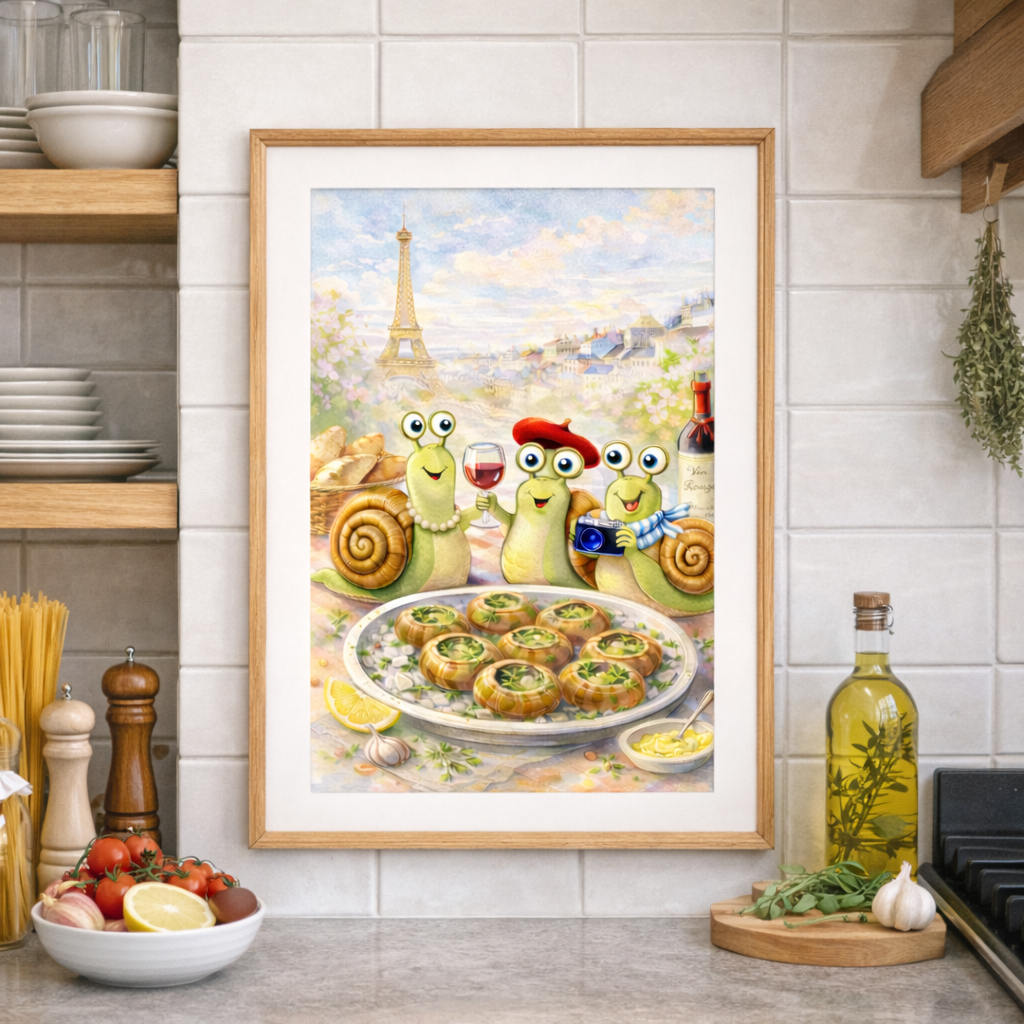 Affiche cuisine Paris – Poster décoratif à télécharger pour une déco murale élégante - affiche et poster
