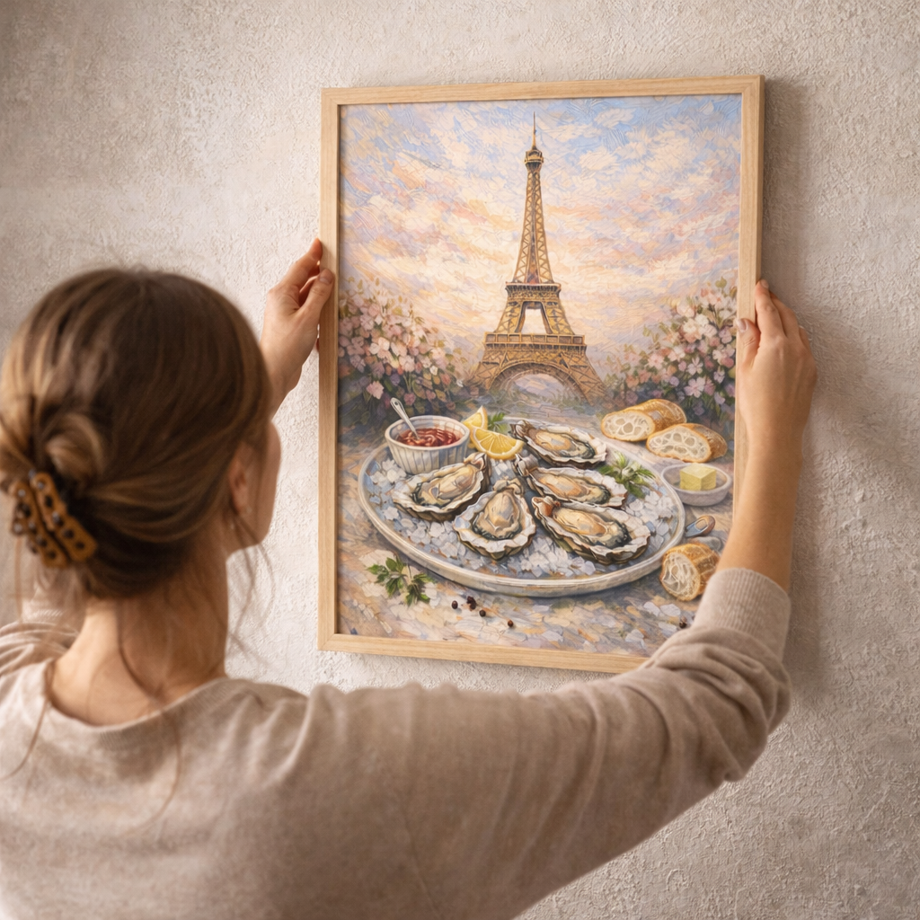 Affiche Paris artistique pour décoration murale représentant les souvenirs de Paris
