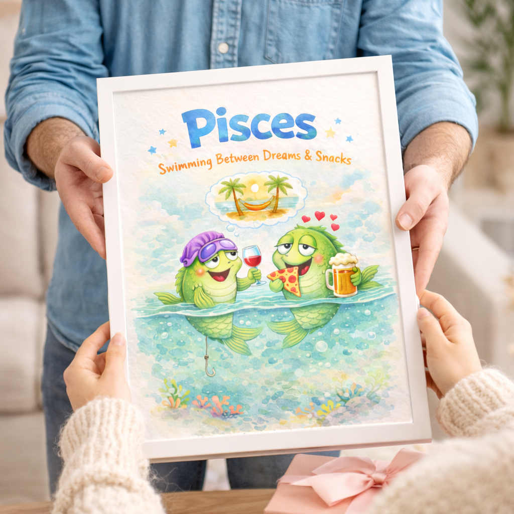 Affiche Poissons pastel - Idée cadeau femme kawaii et poétique